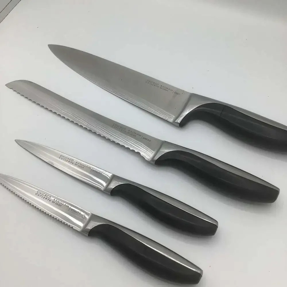 Chicago Cutlery 4-Piece Kitchen Knife Set with Chef, Bread, and Utility Knives